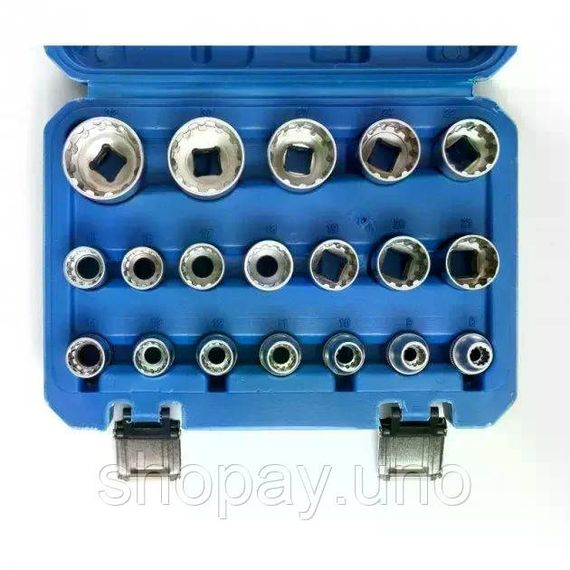 Набор 12-гранных торцевых головок KD10348 21 шт 1/2″ • Комплект головок KD10348 8–36 мм в кейсе для авто, гаража и ремонта | Зображення 2