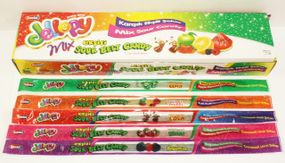 Жувальні стрічки Jellopy Mix 30 г (72 шт) Туреччина - мікс фруктових смаків в цукрі