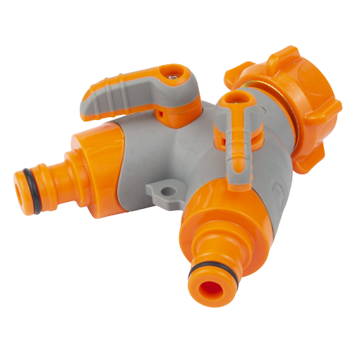 Кран розподільний 1/2" 2-а виходи з/р 3/4" з адаптерами ABS+TPR SIGMA | Зображення 2