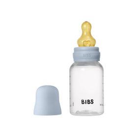 Дитяча пляшечка BIBS Baby Bottle Round Latex 150 мл Slow Flow (повільнийй потік) Baby Blue