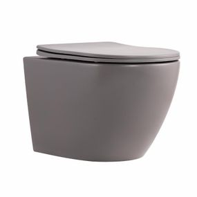 Унитаз подвесной Robin Ultra Quiet 490×365×325 мм, Stone Grey, c сиденьем Slim Duroplast / Soft-close / Quick Release