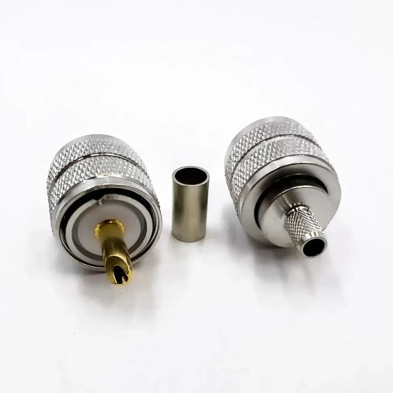 Разъем UHF Male (папа, вилка) PL259, UHF-PL обжимной на кабель RG58 RG142 RG223 LMR195 SYV50-3 под обжим