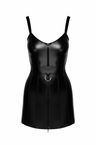 Сукня Noir Handmade F320 Starlet, L, під латекс, міні, блискавка по всій довжині, кільце на поясі | Зображення 6
