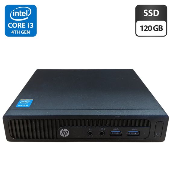 Неттоп HP 260 G1 Desktop Mini PC USFF / Intel Core i3-4030U (2 (4) ядра по 1.9 GHz) / 8 GB DDR3 / 120 GB SSD / Intel HD Graphics 4400 / Блок питания б/у