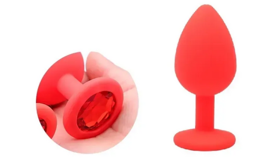 Силіконова анальна пробка з кристалом SKN KSIL-24S ( розмір S) sexstyle