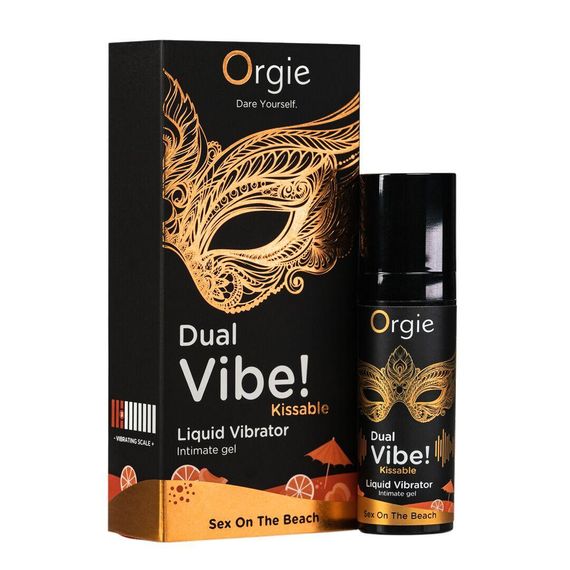 Рідкий вібратор Orgie Dual Vibe! Sex On The Beach Kissable Liquid Vibrator, 15 мл Sex Aura