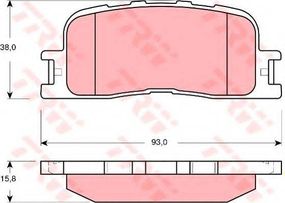 Колодка гальм. диск. TOYOTA CAMRY (_V20), CAMRY (_V30) задн. (вир-во TRW) TRW GDB3374 на TOYOTA CAMRY седан (MCV3_, ACV3_, _XV3_)