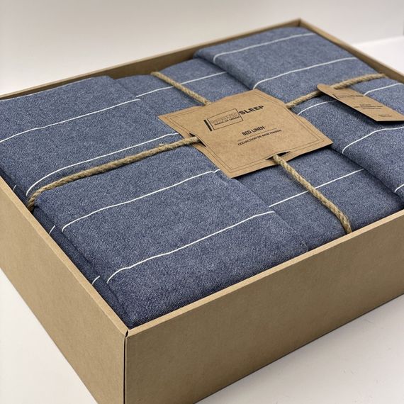 Комплект постільної білизни SoundSleep Stonewash AURA MAVI синій євро | Зображення 1