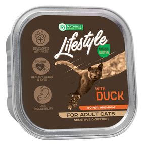 Вологий корм для дорослих котів з чутливим травленням з качкою Nature's Protection Lifestyle Sensitive Digestion with duck 85 г