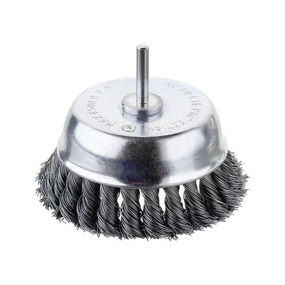 Щітка чашкова 100 мм для дриля, 1/4" (пучки крученого дроту) INTERTOOL BT-3100