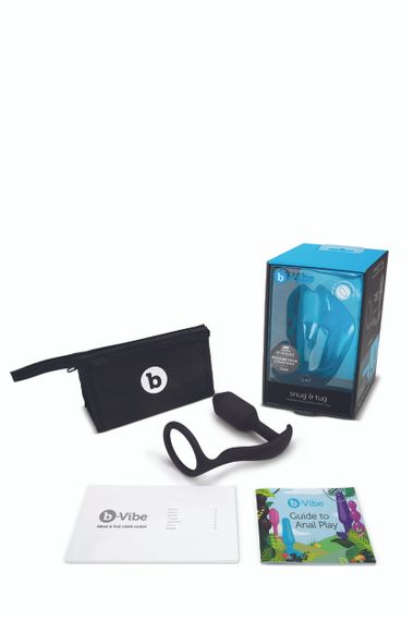 Анальна пробка з ерекційним кільцем Snug & Tug B-Vibe, силіконова, чорна Sex Aura | Зображення 5