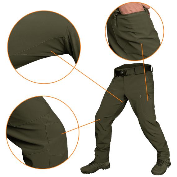Штани SoftShell Mesh Олива (7307), S | Зображення 3