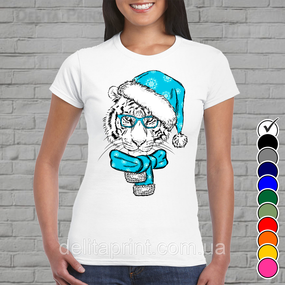 Футболка з новорічним принтом "Новорічна Тигриця" Family Look Новий Рік