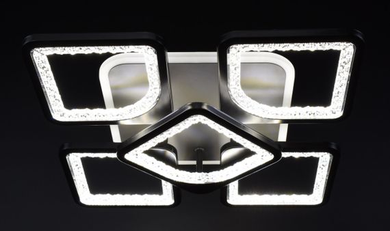 Люстра світлодіодна стельова LED світильник для квартири на стелю лед з пультом 25991 Чорний 11х40х40 см. | Зображення 3