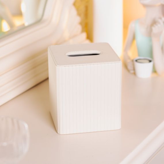 Салфетница из эко кожи настольная 13х13х14.5 см органайзер для салфеток Бежевый HP-3-201BE | Зображення 4