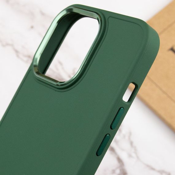 TPU чохол Bonbon Metal Style для Apple iPhone 14 Pro (6.1") Силікон, Зелений/Army green | Зображення 4