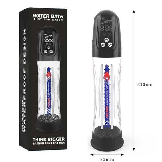 Автоматическая гидропомпа 2в1 (вода/воздух) Water Bath с LED-дисплеем, 2 режима Sex Aura | Зображення 7