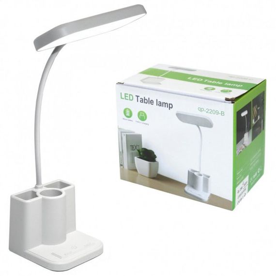 Настільна лампа з органайзером і підставкою для телефона LED Table Lamp QP-2209-B | Зображення 2