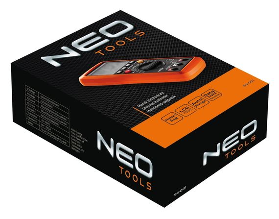 Мультиметр NEO цифровой, ЖК-дисплей с подсветкой, 3,5 цифры, чехол (94-001) | Зображення 1