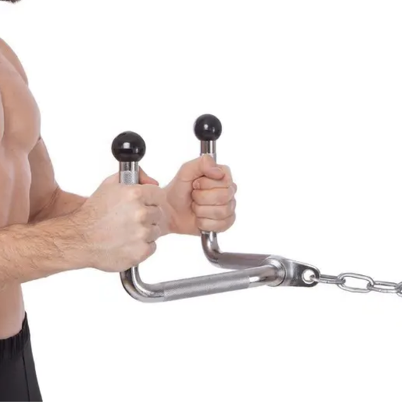 Ручка для нижньої тяги York Fitness Multi-Purpose багатофункціональна з гумовими наконечниками, хром | Зображення 6