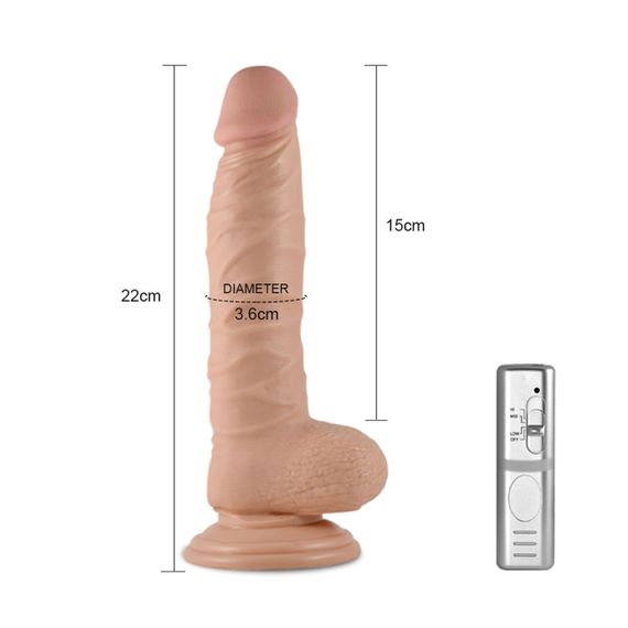 Вібратор на присосці 8.5 Real Extreme Vibrating Dildo Flesh Sex Aura | Зображення 4