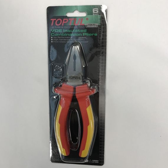 Пасатижі електрика 6" ізольовані 1000V VDE TOPTUL DGCA2206 | Зображення 1