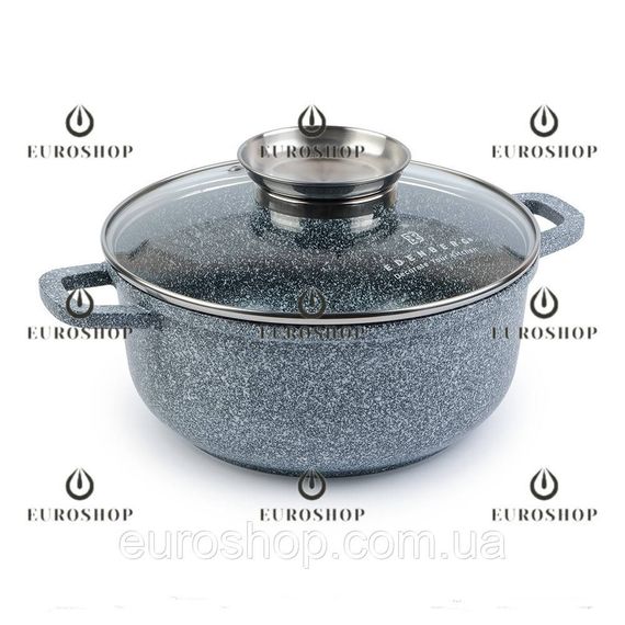 Казан каструля Edenberg EB-3977 3,3 л, 22 см, гранітне покриття, індукційне дно, кришка, казан круглий | Зображення 1
