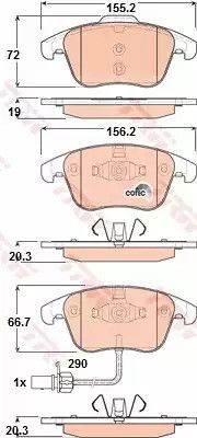 Гальмівні колодки дискові AUDI A4/A5 F 08, TRW (GDB1814)