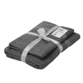 Набір рушників махрових Ardesto Splendid 50х90см, 70х140см, 2шт, 100% бавовна, темно-сірий (ART2359DG)