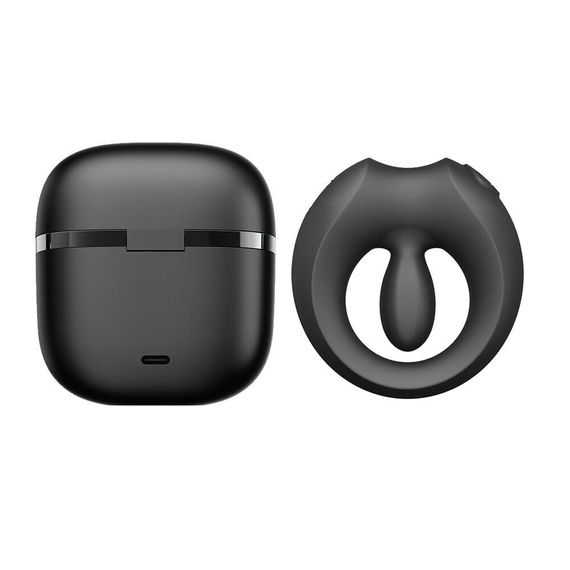 Ерекційне смарт-віброкільце Zalo Apis Obsidian Black, до 4 годин роботи, зарядний кейс Sex Aura | Зображення 7