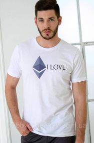 Футболка чоловіча із принтом "ETH i Love" біла