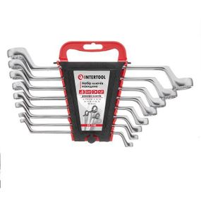 Набір ключів накидних 8 од., 6-22 мм, Cr-V INTERTOOL HT-1102