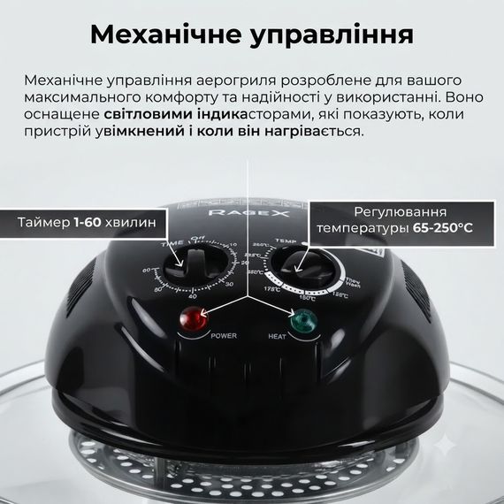 Аэрогриль R.5406 12L / Черный Аарогриль RAF / Аэрофритюр 8в1 | Зображення 2