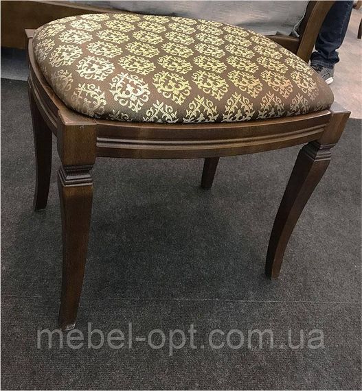 Банкетка класична велика з масиву бука з м'яким сидінням, колір темний горіх, тканина Avilla 2/7 | Зображення 1