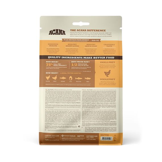 Сухий корм з птахом для котів будь-якого віку Acana Wild Prairie Cat, 340 гр | Зображення 2