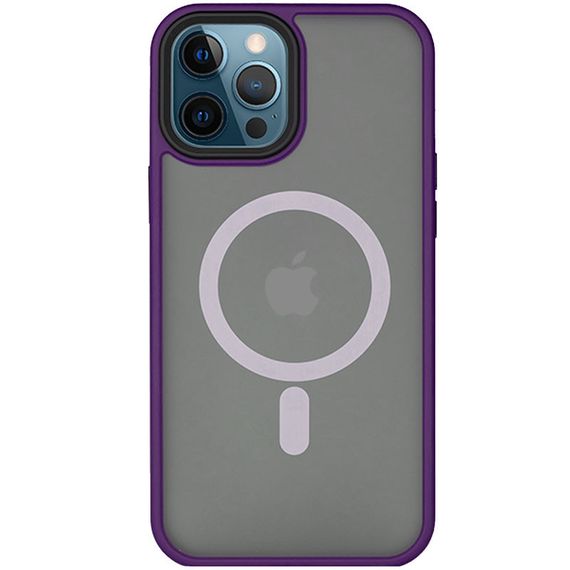 TPU+PC чохол Metal Buttons with MagSafe для Apple iPhone 14 Pro (6.1") TPU+PC, Темно-фиолетовый