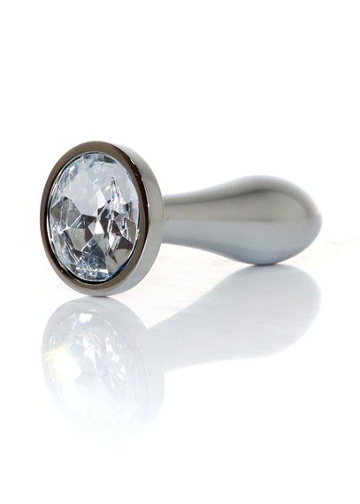 Анальна пробка - Jewellery Silver Plug Clear S