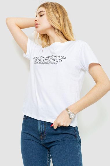 Футболка женская с принтом  цвет белый 221R3006