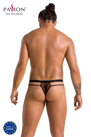 Мереживні чоловічі стрінги Passion 029 Collin Thong, Чорний, 2XL, 3XL, Великі розміри | Зображення 5