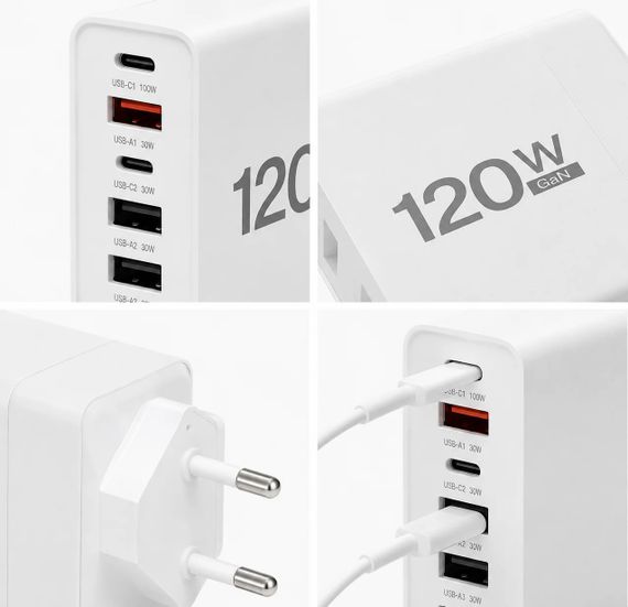 Мережевий зарядний пристрій 26X186 на 6 портів білий | Зображення 3