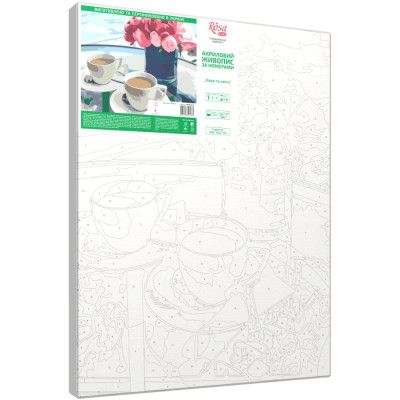 Картина по номерам Rosa Кофе и цветы 35 х 45 см (4823098521235) - Топ Продаж! | Зображення 1