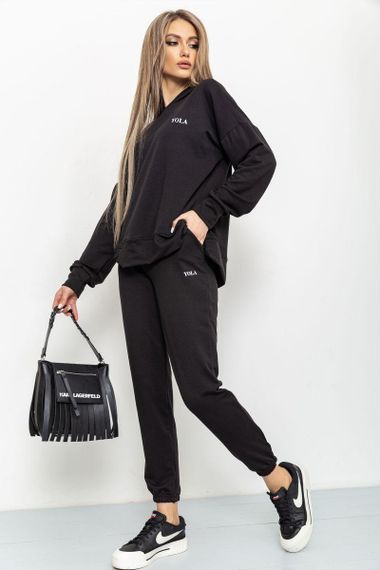 Спорт костюм женский двухнитка  цвет черный 129R1515 | Зображення 5