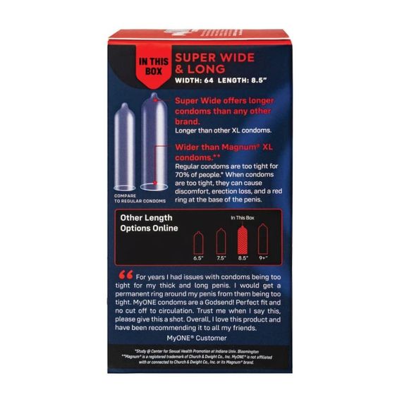 Презервативи великі MyONE Super Wide & Long 64L (ціна за упаковку, 10 шт.) | Зображення 2