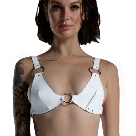 Бюстгальтер шкіряний Feral Feelings Bikini Top Білий One Size | Зображення 2
