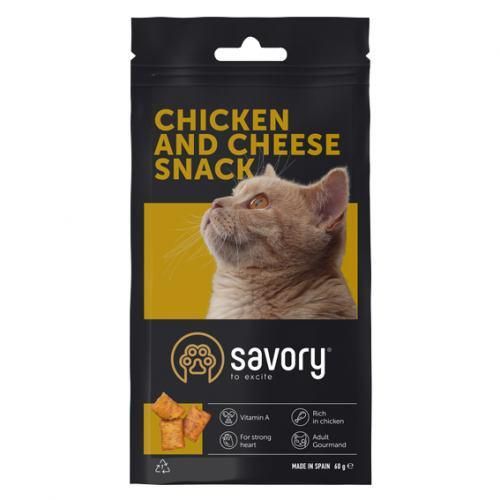 Хрусткі ласощі Savory Snack Подушечки для примхливих котів, з куркою та сиром, 60 г | Зображення 3