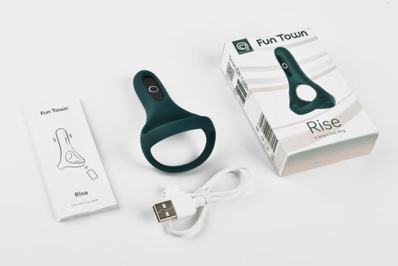 Подвійне ерекційне кільце Fun Town Rise Turquoise, керування зі смартфона | Зображення 4