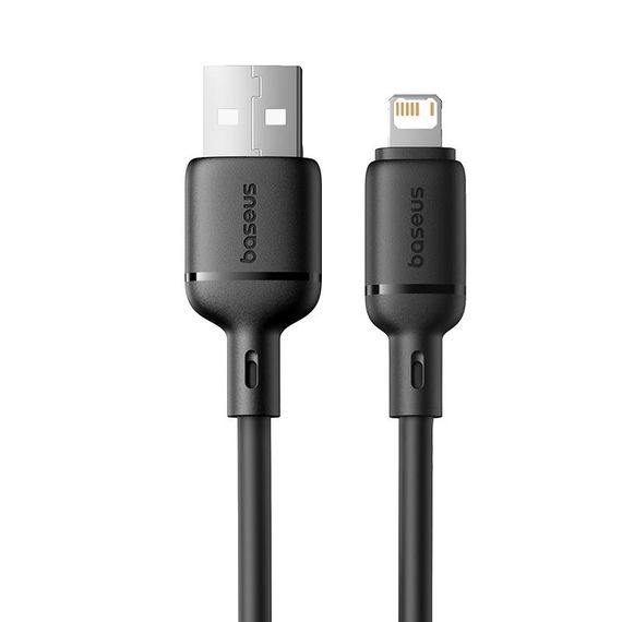 Дата кабель Baseus Silky Series OS Fast Charging USB to Lightning 2.4A (2m) (P1037770) Cluster Black