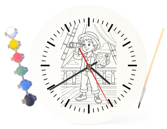 Детский набор для творчества часы-раскраска по мотивам Остров сокровищ (Роберт Льюис Стивенсон) 30 см (Г0028) | Зображення 3