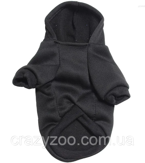 Худи для собак и котов EcoToys Black XL черное A: 37 см B: 43 см C: 29 см X-7050