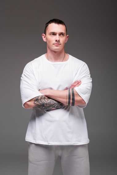 Мужская классическая футболка хлопковая больших размеров RA2242 размер XXL, цвет белый | Зображення 4